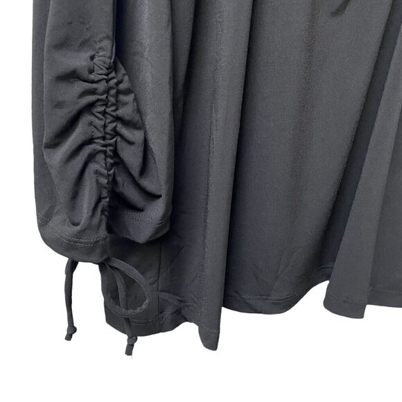 VENEZIA Top Plus Size 3X Black Stretch Jersey Ruched - Picture 6 of 8